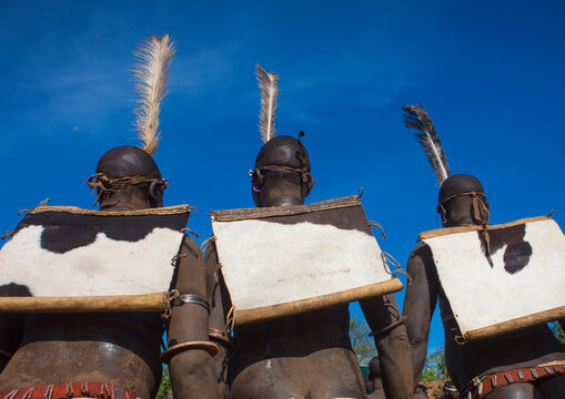Bodi Tribe Fat Men During Kael Ceremony, Hana Mursi, Omo Valley, Ethiopia