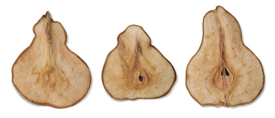 Dried pear isolated on white background