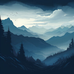 Mountains in the night