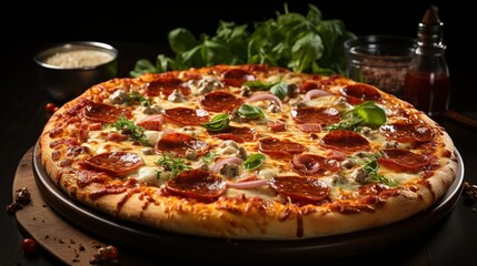 Obraz na płótnie Canvas pizza on a black background