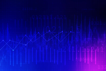 2d rendering Stock market online business concept. business Graph 