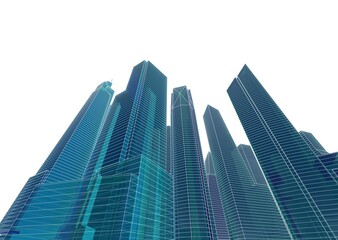 Naklejka premium Skyscrapers in the city 3d illustration