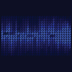 Pixel Art design - blue glow stripe , dark background. Vector clipart