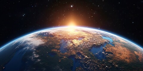 Obraz premium Galaxy, stars and mystery of space. Earth, sun and vast universe