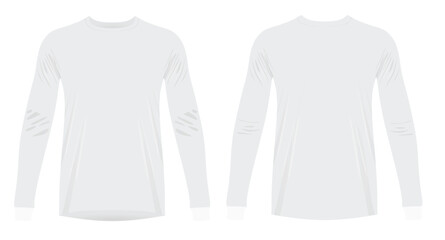 Long sleeve white t shirt. vector illustration
