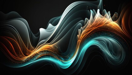 abstract wavy and curvy wallpaper with dynamic motion generative ai