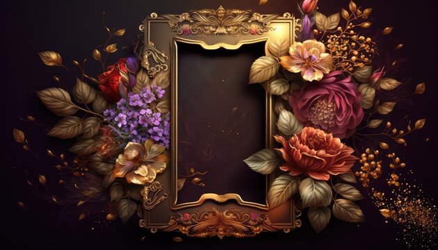 eye catching royal empty border frame photography for special moment generative ai