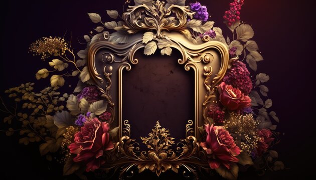 eye catching royal empty border frame photography for special moment generative ai