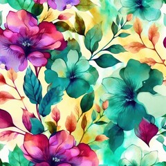 artistic colorful texture floral backdrop for interior decor generative ai