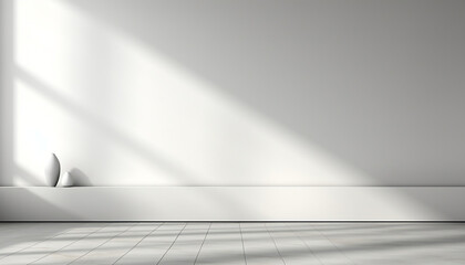 empty white room. white wall with shadows. presentation background