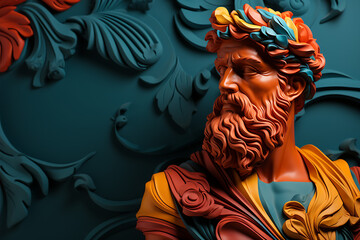 Modern Renaissance Man, Greek Roman Style Statue, Digital Concept Render