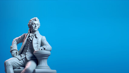 Musician Composer Beethoven Statue , Modern Renaissance Minimalist Concept Render