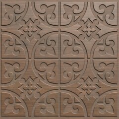 Pattern of flower carved on wood background, Wood Carving