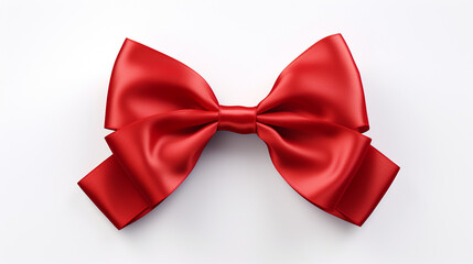 red bow with ribbon on white background made with Generative AI