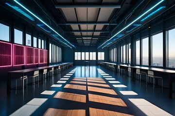 Obraz premium corridor in a building Generated Ai