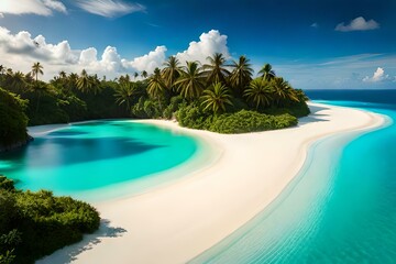 Fototapeta na wymiar tropical island in the maldives
