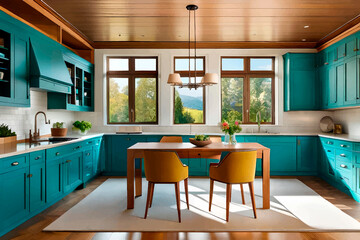 Fototapeta premium modern kitchen interior with kitchen