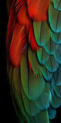 Close-up on parrot feathers