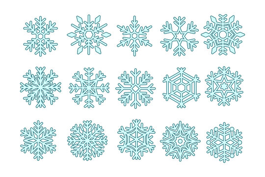 Snowflakes element hand-drawn collection
