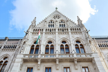 Fototapeta na wymiar House of Parliament of Hungary in sunny day in Budapest, Hungary