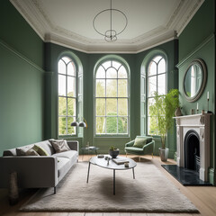 Living room interior pastel coloured decor