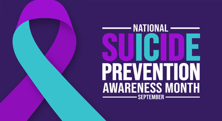September is National Suicide Prevention Awareness Month background template. Holiday concept. background, banner, placard, card, and poster design template with text inscription and standard color.