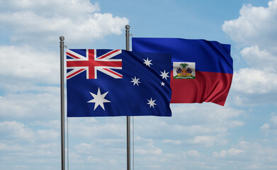 Haiti and Australia flag