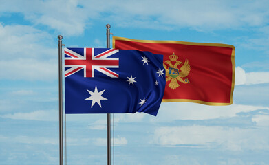 Montenegro and Australia flag