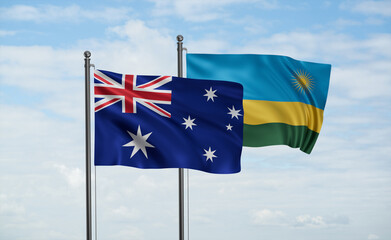 Rwanda and Australia flag