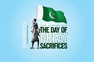 14th august Happy independence day Pakistan. Vector illustration.
