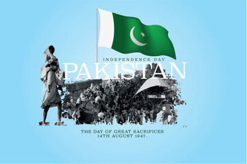 14th august Happy independence day Pakistan. Vector illustration.
