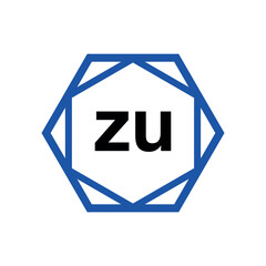 ZU Company name in diamond shape. ZU monogram.