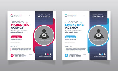 Digital marketing agency business promotion social media post template