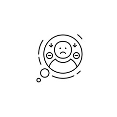 negative thinking line icon
