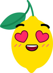 Lemon Face Inlove Heart Eye