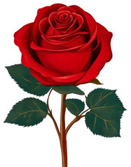 Red rose illustration, for the day of love and Valentine's Day