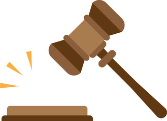 Wooden brown Judge's Law Gavel Hammer Mallet icon.