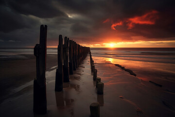 sunset on the beach