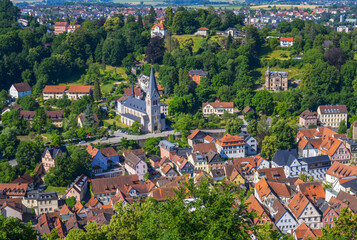 Aerial view over the city of Kulmbach