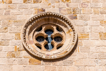 Rose window in the Church of Santa Maria Magdalena in Zamora, Spain