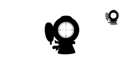 Sniper scope crosshairs silhouette