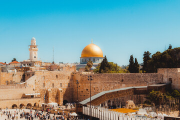 Naklejka premium Dome of the Rock and Western Wall in Israel