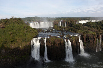 Fototapeta premium Brazil Iguazu Falls on a sunny winter day