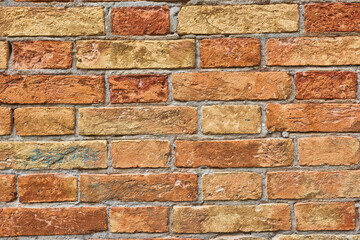 brick red wall. background of a old house.