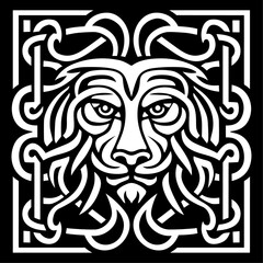 Vector lion celtic knot
