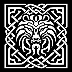 Vector lion celtic knot
