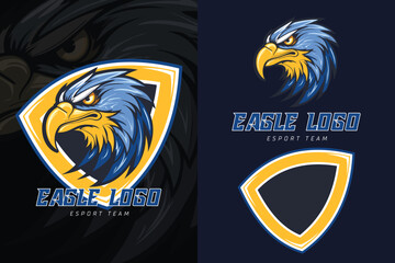 eagle head mascot esport logo design. Vector illustration. © AndhikaRff