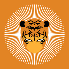 Alien Tiger Head Art Deco Style