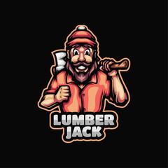 Lumberjack mascot Logo Design