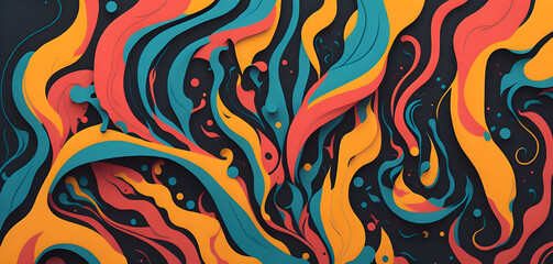 Vibrant Abstract Banner Design with Fluid Shapes. Colorful Fluid Shapes Collide in an Abstract